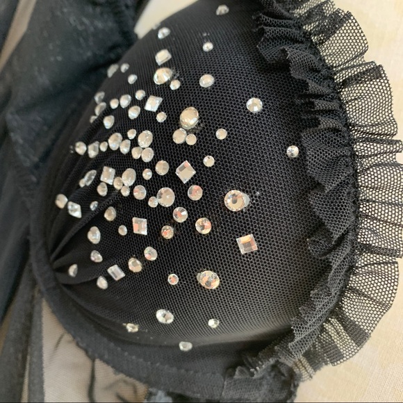 Victoria’s Secret Babydoll 36B Sheer Bling Rhinestones Push Up Sexy Little Thing - Picture 15 of 15
